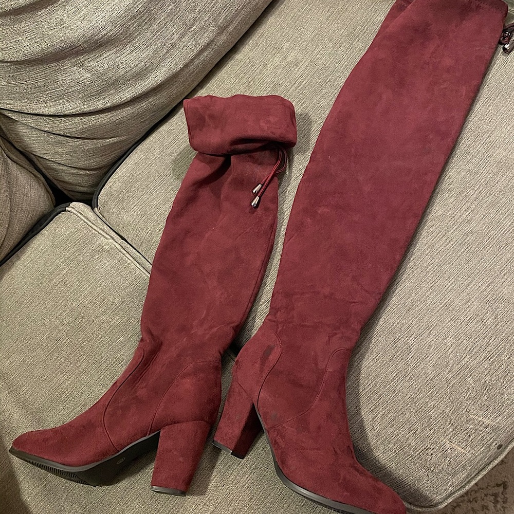 Plum Purple Thigh High Boots!
